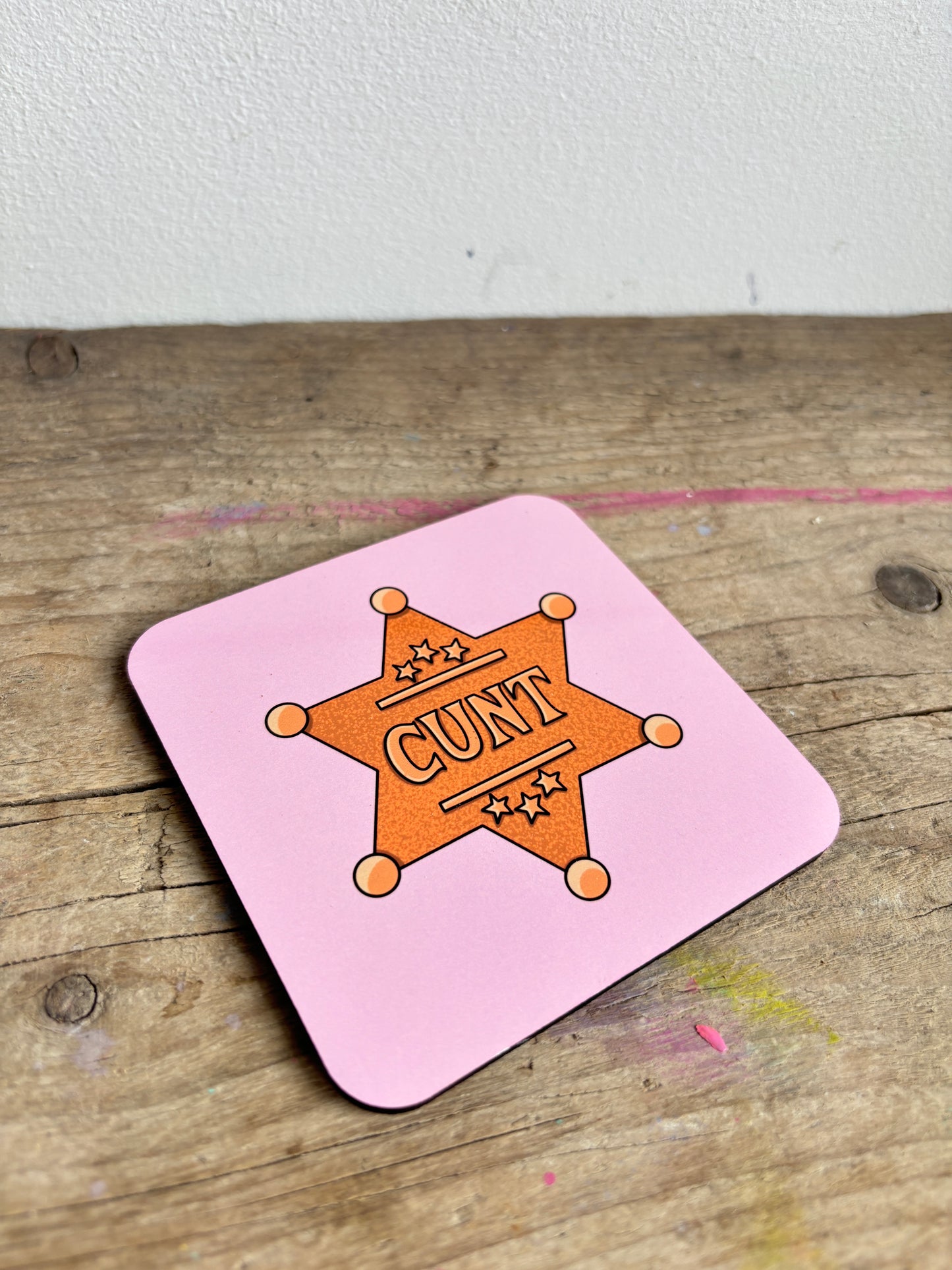 Cunt Badge Coaster