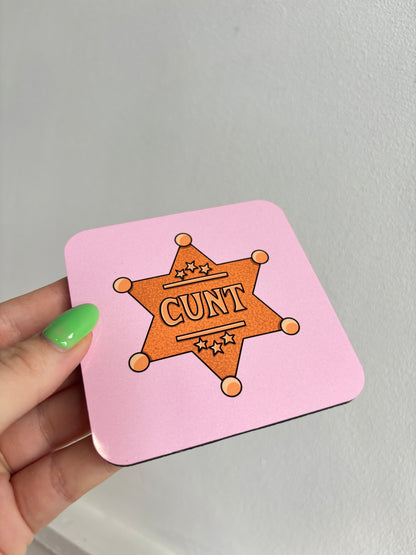 Cunt Badge Coaster