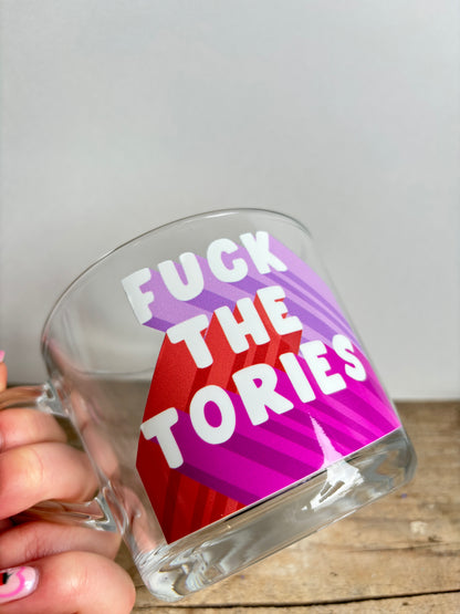 Fuck the Tories Illustrated Glass Mug