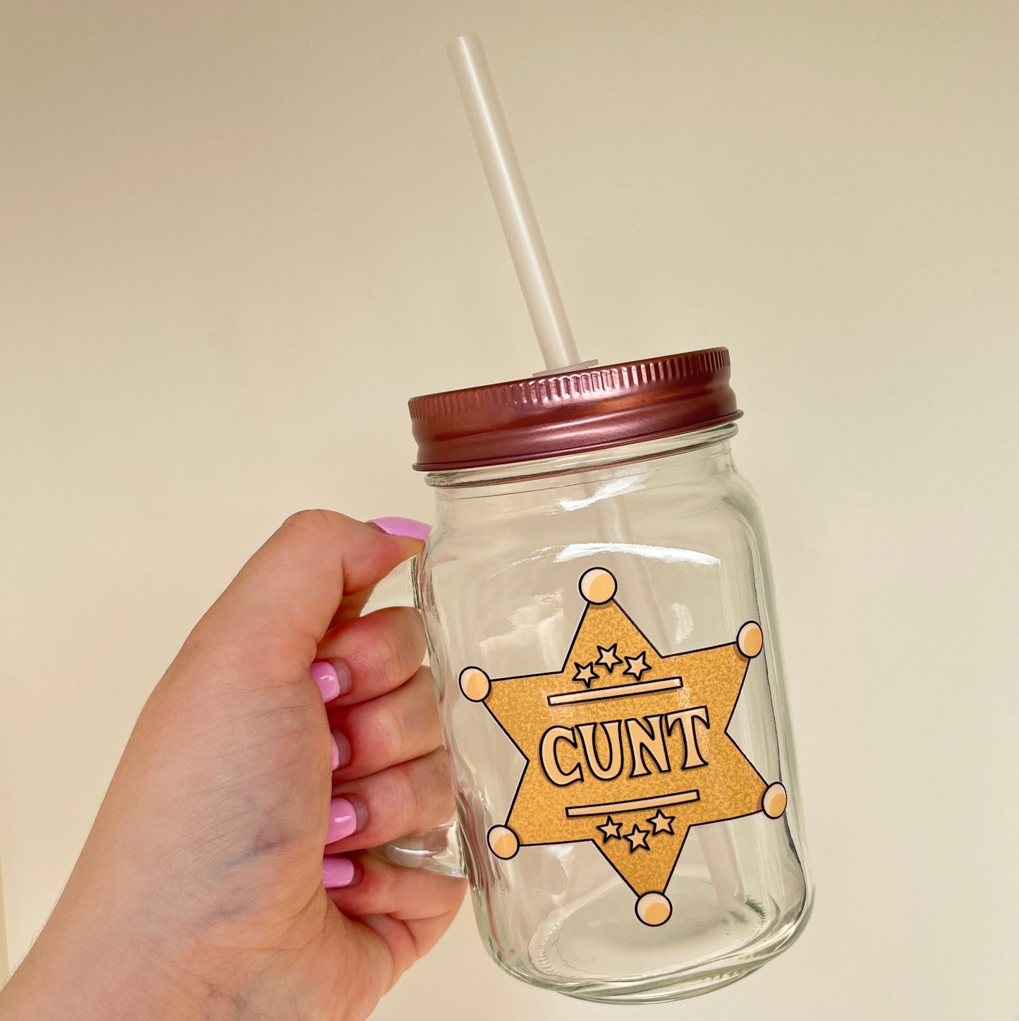 Cunt Badge Iced Coffee Glass