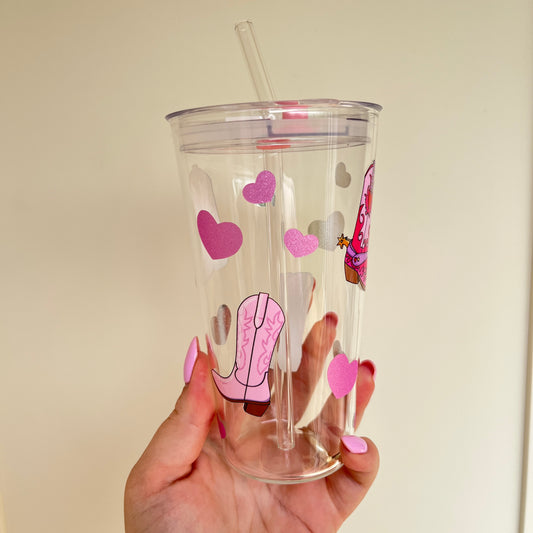 Cowboy Boot Iced Coffee Glass